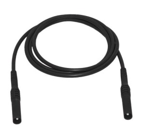 Przewód pomiarowy, wtyk bananowy 4mm - wtyk bananowy 4mm, czarny