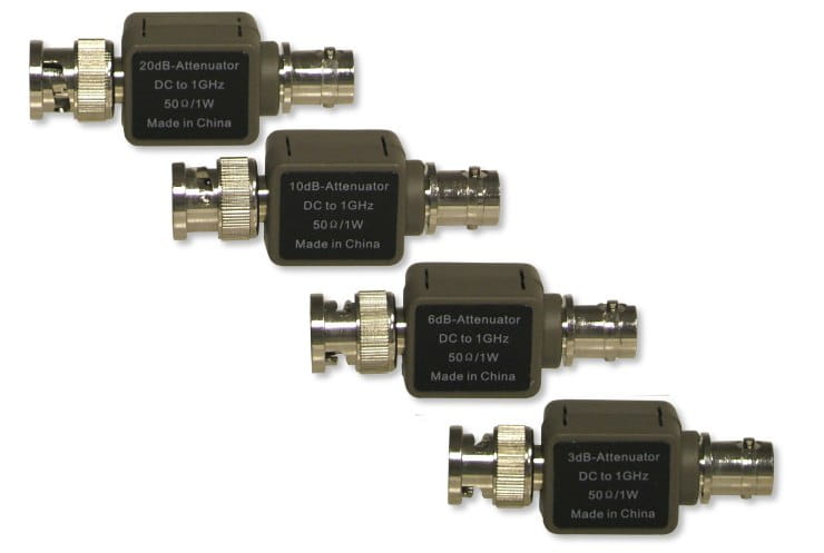 TA050 Zestaw tłumików: 50R 1W 1GHz, 3, 6, 10 i 20dB, BNC, męski-żeński