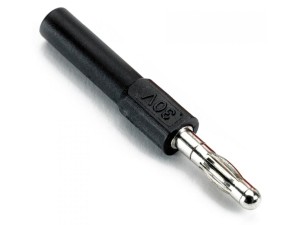 Adapter, banan 4mm z osłoniętego na nieosłonięty, czarny